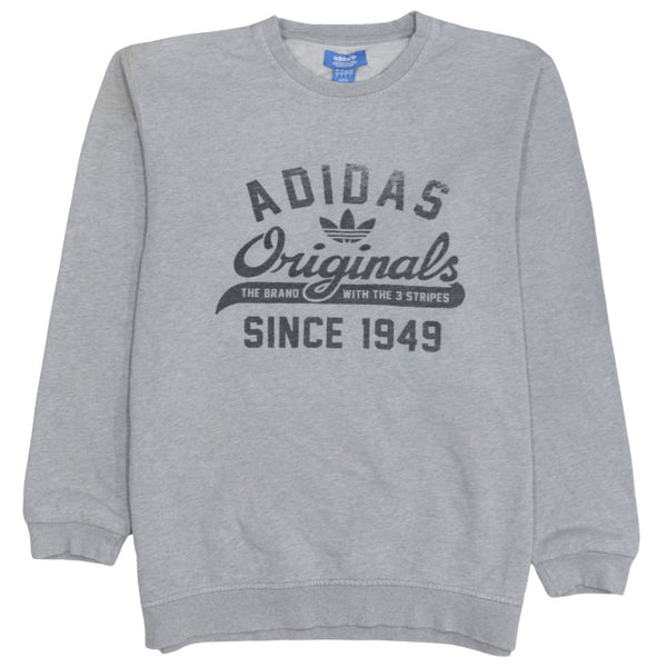 Adidas 90's Spellout Crew Neck Sweatshirt Large Grey