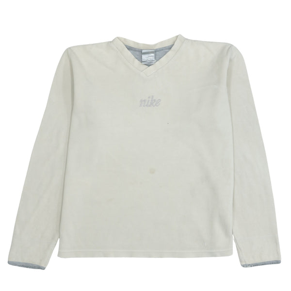 Nike 90's Beige Cream Lightweight V Neck Sweatshirt Medium