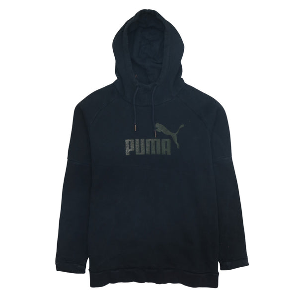 Puma 90's Women's Spellout Black Pullover Hoodie Medium Vintage