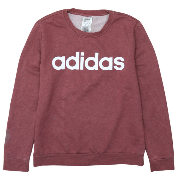 Adidas 90's Red Spellout Crew Neck Sweatshirt Women's Large