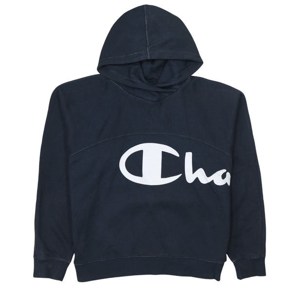 Champion 90's Spellout Pullover Hoodie XLarge Black