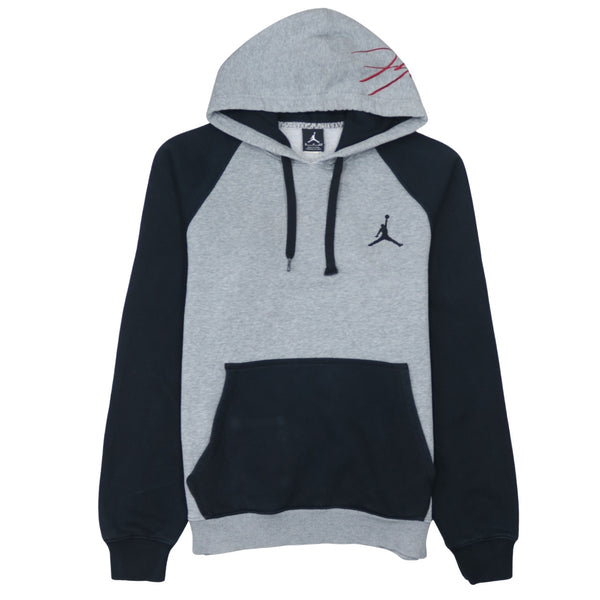Jordan 90's Drawstring Pockets Pullover Hoodie Small Grey
