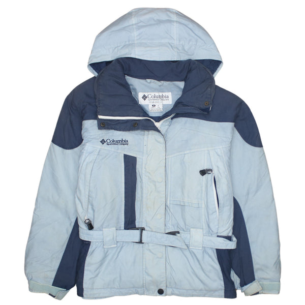 Columbia 90's Hooded Full Zip Up Windbreaker Small Blue