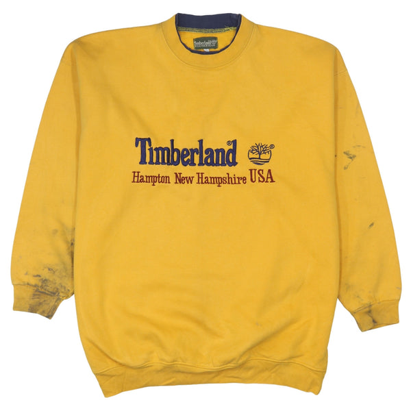 Timberland 90's Spellout Crew Neck Sweatshirt XXLarge (2XL) Yellow