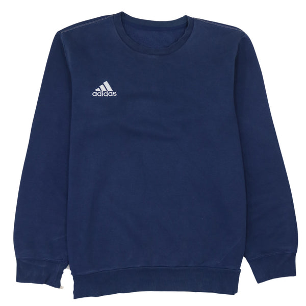 Adidas Vintage 90's Navy Blue Crew Neck Sweatshirt Men's Large Cotton