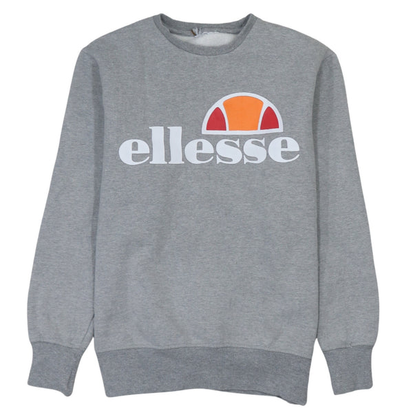 Ellesse Grey 90's Vintage Spellout Crew Neck Sweatshirt Small