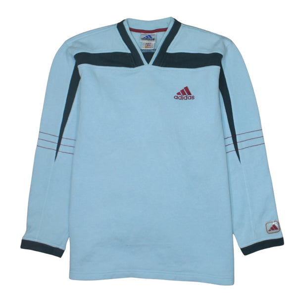 Adidas 90's Lightweight V Neck Sweatshirt XLarge Blue