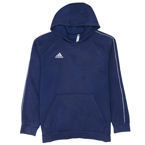 Adidas 90's Drawstring Pockets Pullover Hoodie XLarge Navy Blue
