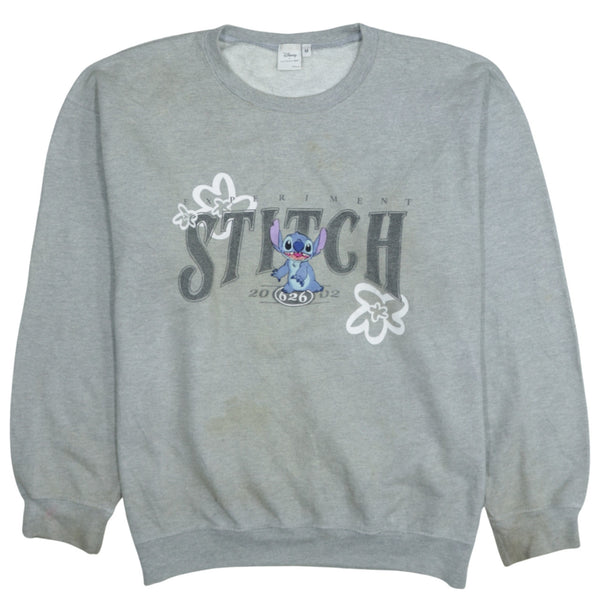 Vintage 90's Disney Stitch Grey Crew Neck Sweatshirt Men's Medium