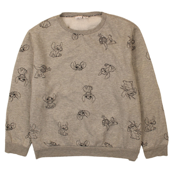 Disney Lilo & Stitch 90's Vintage Crew Neck Sweatshirt XL Grey Top