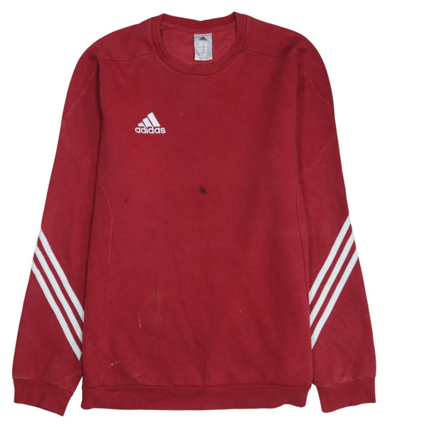 Adidas 90's Vintage Lightweight Red Crew Neck Sweatshirt Men's Medium