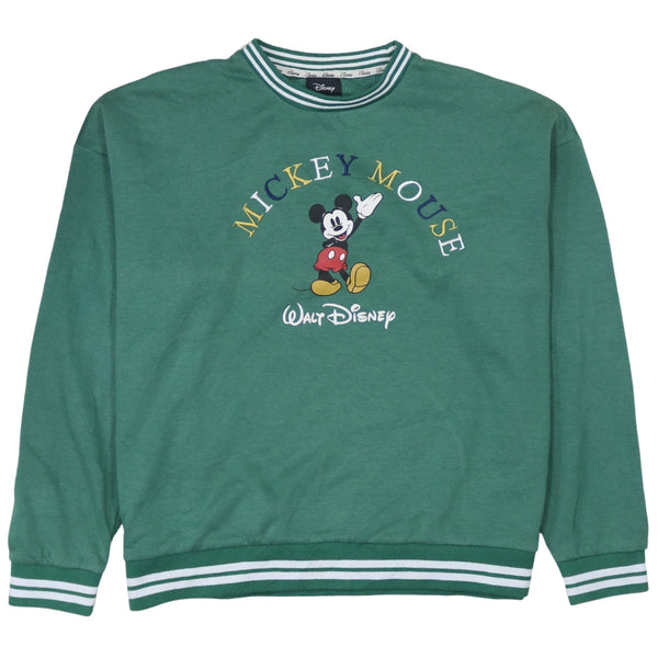 Disney 90's Mickey Mouse Crew Neck Sweatshirt Small Green