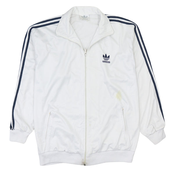 Adidas 90s Striped Sleeve Full Zip Sweatshirt White XXLarge