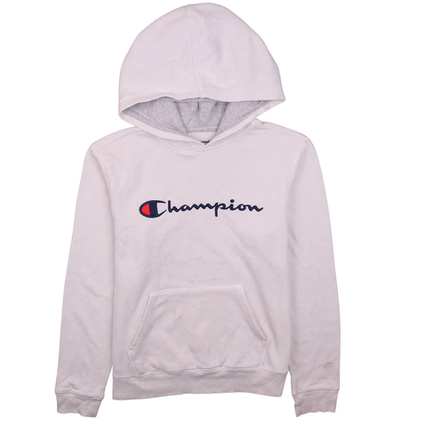 Champion 90's White Spellout Pullover Hoodie XL Vintage Style