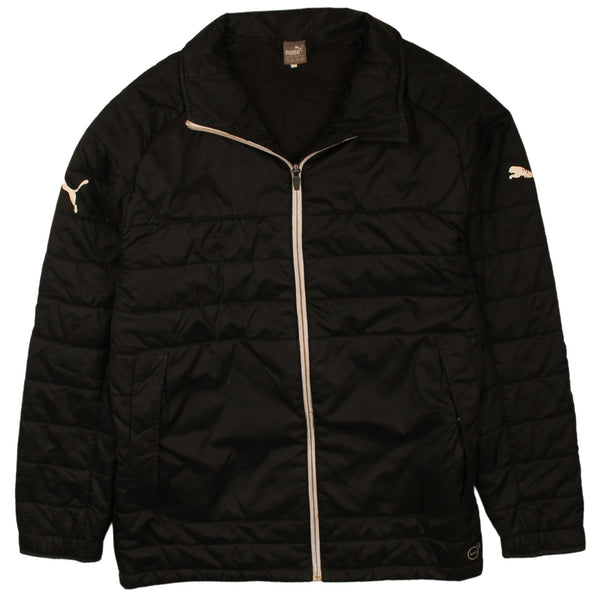 Puma 90s Black Puffer Jacket Women's XLarge Lightweight Vintage