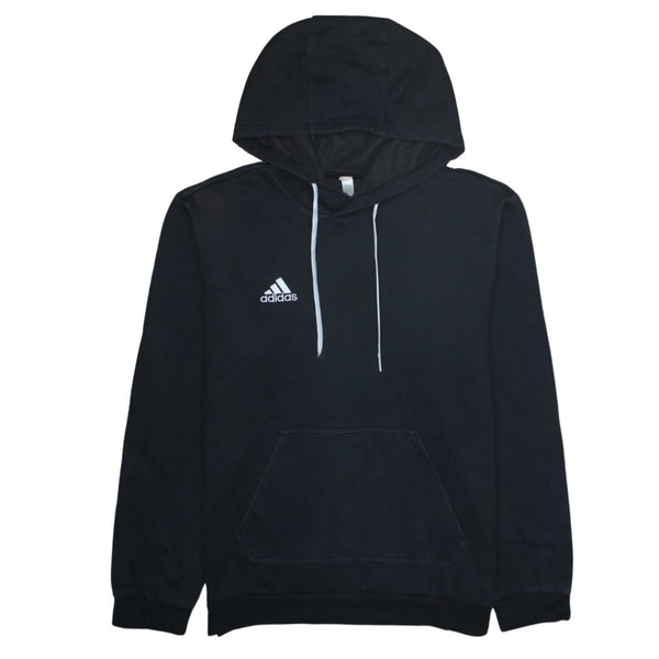 Adidas 90's Drawstring Pockets Pullover Hoodie Medium  Black