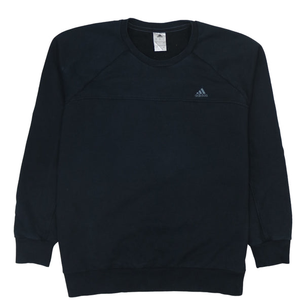 Adidas 90's Vintage Black Lightweight Crew Neck Sweatshirt Men's Large