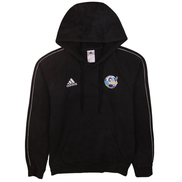 Adidas 90's Vintage Black Pullover Drawstring Hoodie XSmall