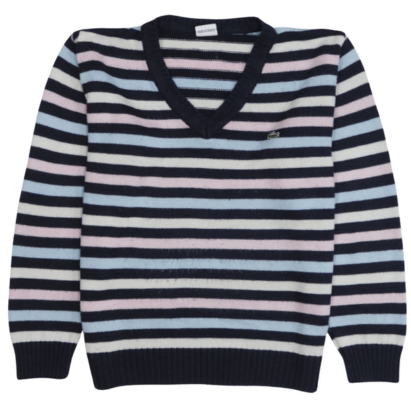 Lacoste 90's Lightweight V Neck Sweatshirt Large Black