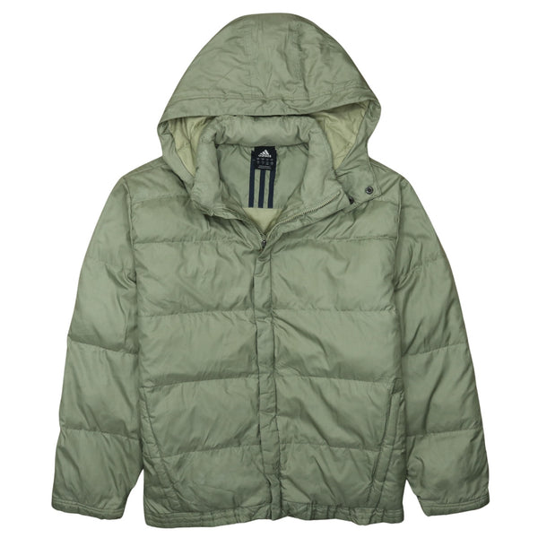 Adidas 90's Vintage Large Green Full Zip Puffer Jacket