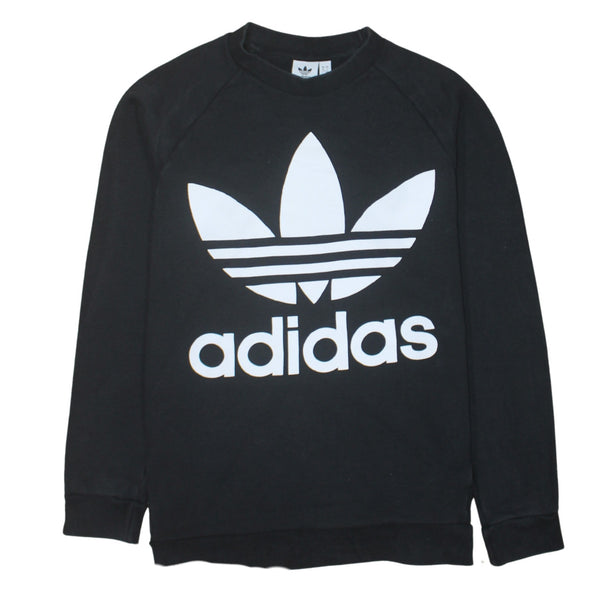 Adidas 90's Spellout Crew Neck Sweatshirt Small Black