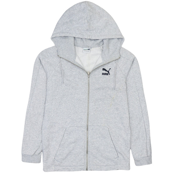 Puma Vintage 90's Grey Hoodie XSmall Drawstring Full Zip