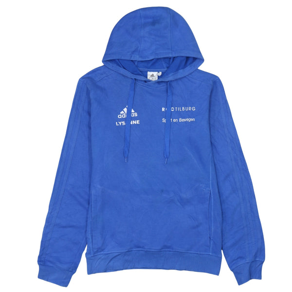 Adidas Vintage 90's Striped Sleeve Blue Hoodie Small