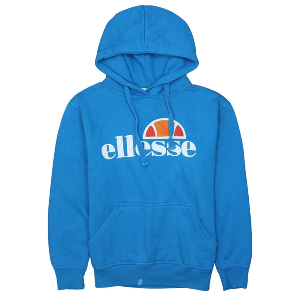 Ellesse 90's Spellout Pullover Hoodie Medium Blue