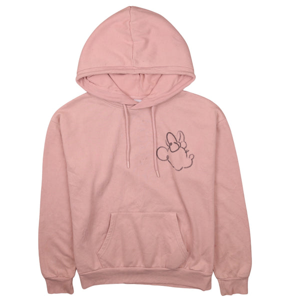 Vintage 90's Disney Pink Drawstring Pockets Hoodie Women's Medium