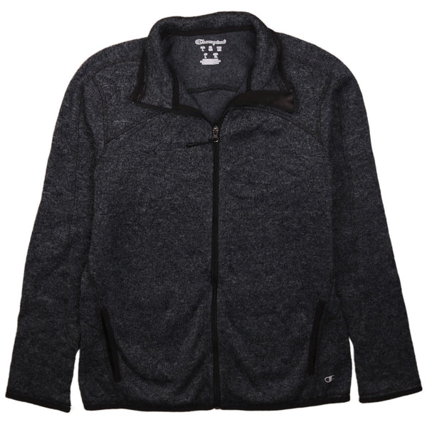 Champion Vintage 90s Grey Zip Up Sweatshirt Women's Large