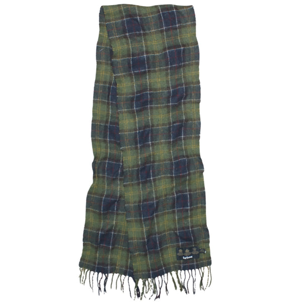 Vintage Barbour 90's Lambswool Scarf Conrad One Size Khaki Green