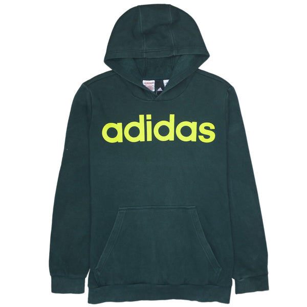 Adidas 90's Spellout Pullover Hoodie XLarge Green