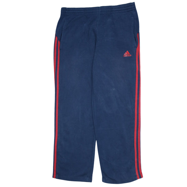 Adidas 90's 3 Stripes Straight Leg Baggy Trousers / Pants Small Navy Blue