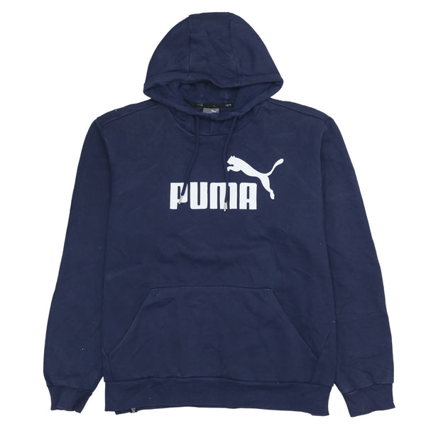 Puma 90's Vintage Spellout Pullover Hoodie XL Men's Navy Blue Cotton
