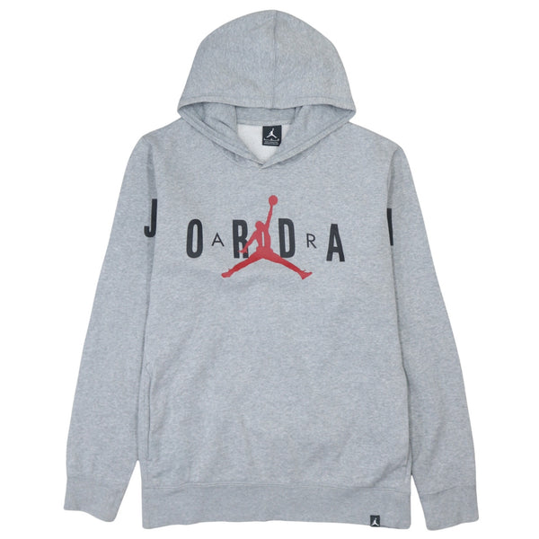 Vintage Jordan 90's Spellout Hoodie Large Grey