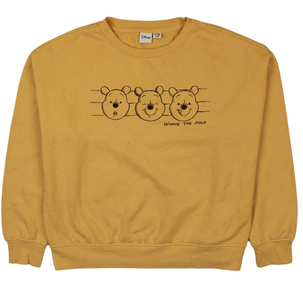 Vintage Disney 90's Pooh Bear Crew Neck Sweatshirt, Medium, Yellow