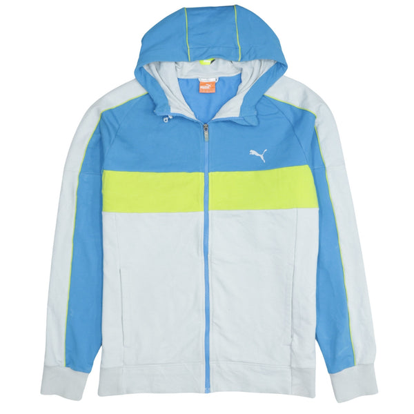 Puma 90's Vintage Blue Lightweight Full Zip Up Hoodie Men's XLarge