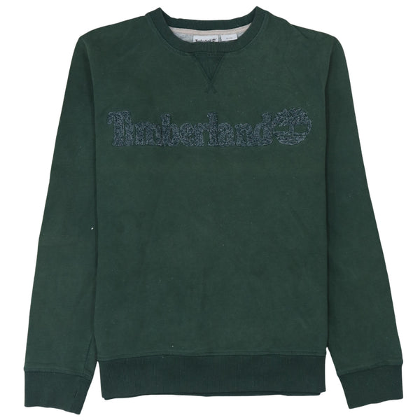 Timberland 90's Spellout Crew Neck Sweatshirt XLarge Green