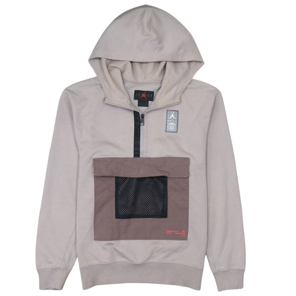 Jordan 90's Lightweight Quarter Zip Hoodie Small Beige Cream