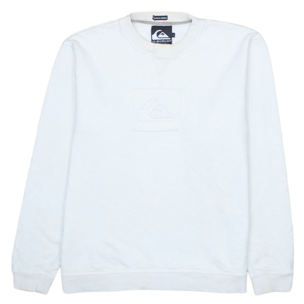 QuikSilver 90's Crew Neck Lightweight Sweatshirt Women’s Large White