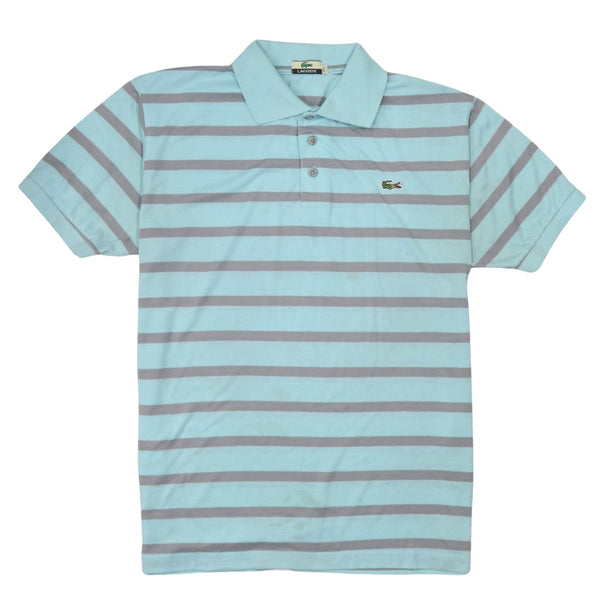 Lacoste 90's Short Sleeves Quarter Button Polo Shirt Large Blue