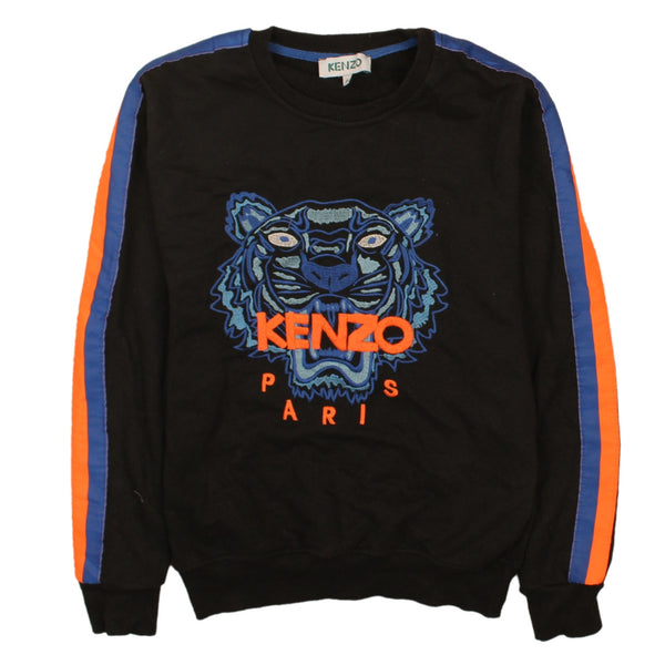 Kenzo 90's Vintage Black Spellout Crew Neck Sweatshirt Medium