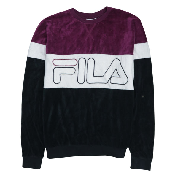 Fila 90's Spellout Crew Neck Sweatshirt Large Black