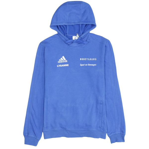 Adidas 90's Lightweight Pullover Hoodie Small Blue Vintage