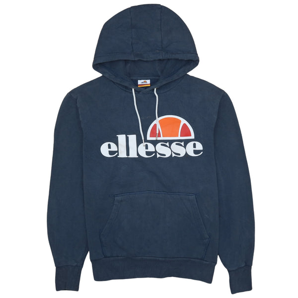 Ellesse Vintage 90's Navy Blue Spellout Pullover Hoodie Medium