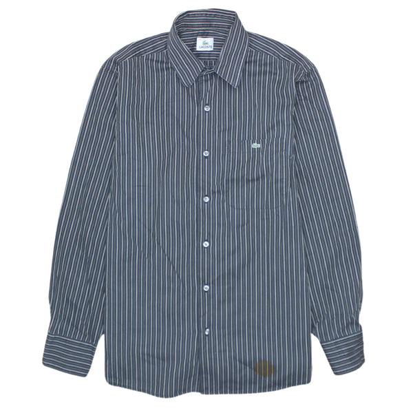 Vintage Lacoste 90's Black Long Sleeve Button-Up Shirt Medium