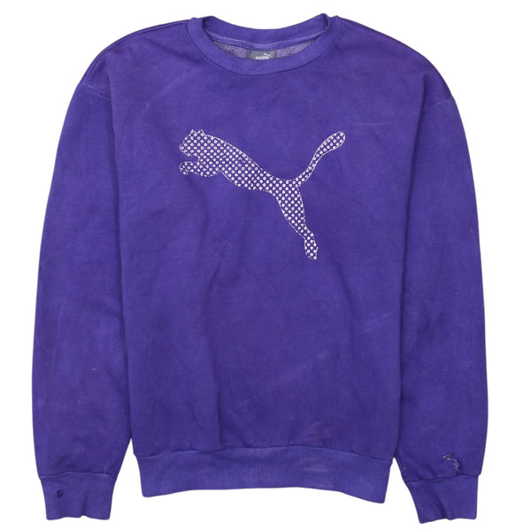 Puma 90's Spellout Crew Neck Sweatshirt XSmall Purple