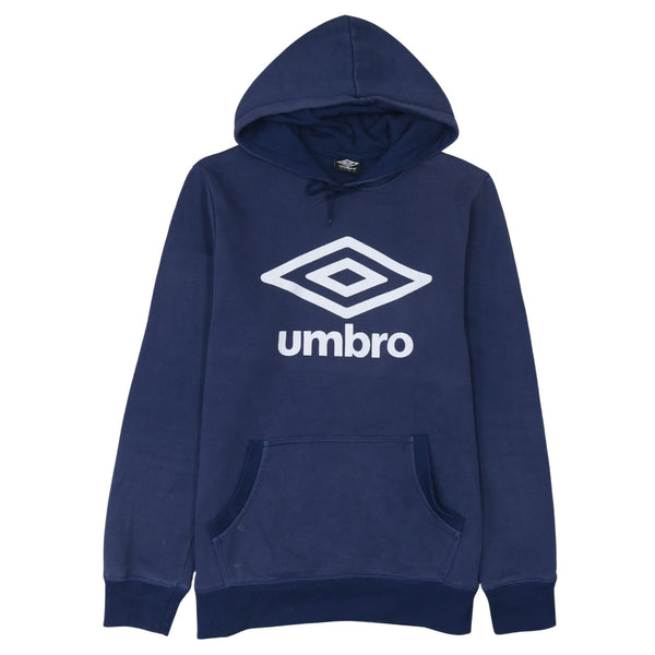Umbro 90's Spellout Pullover Hoodie Large Navy Blue