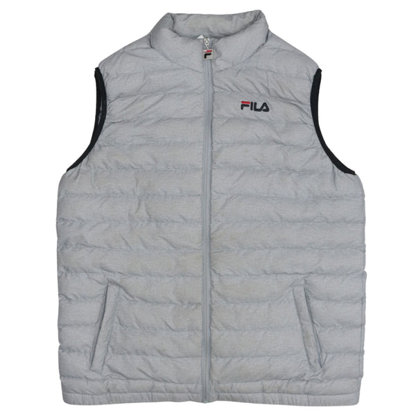 Fila 90's Vest Sleeveless Full Zip Up Gilet Small Grey