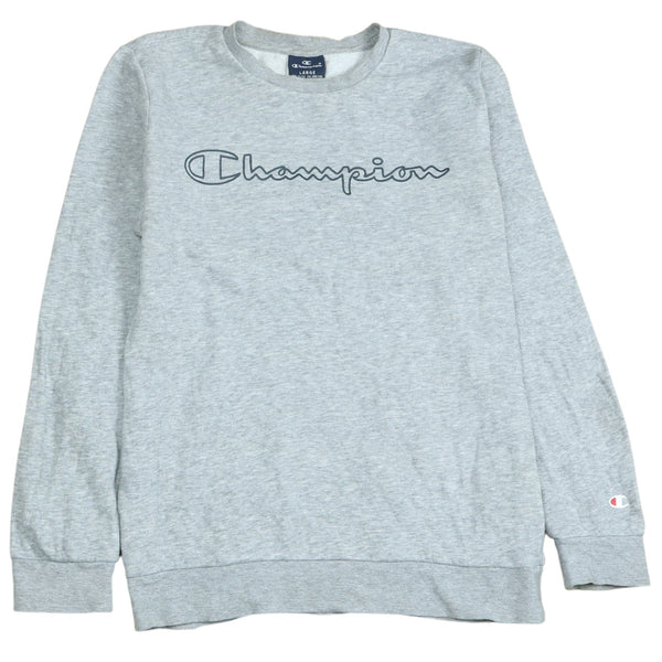 Champion Women's Large 90's Grey Spellout Crewneck Sweatshirt